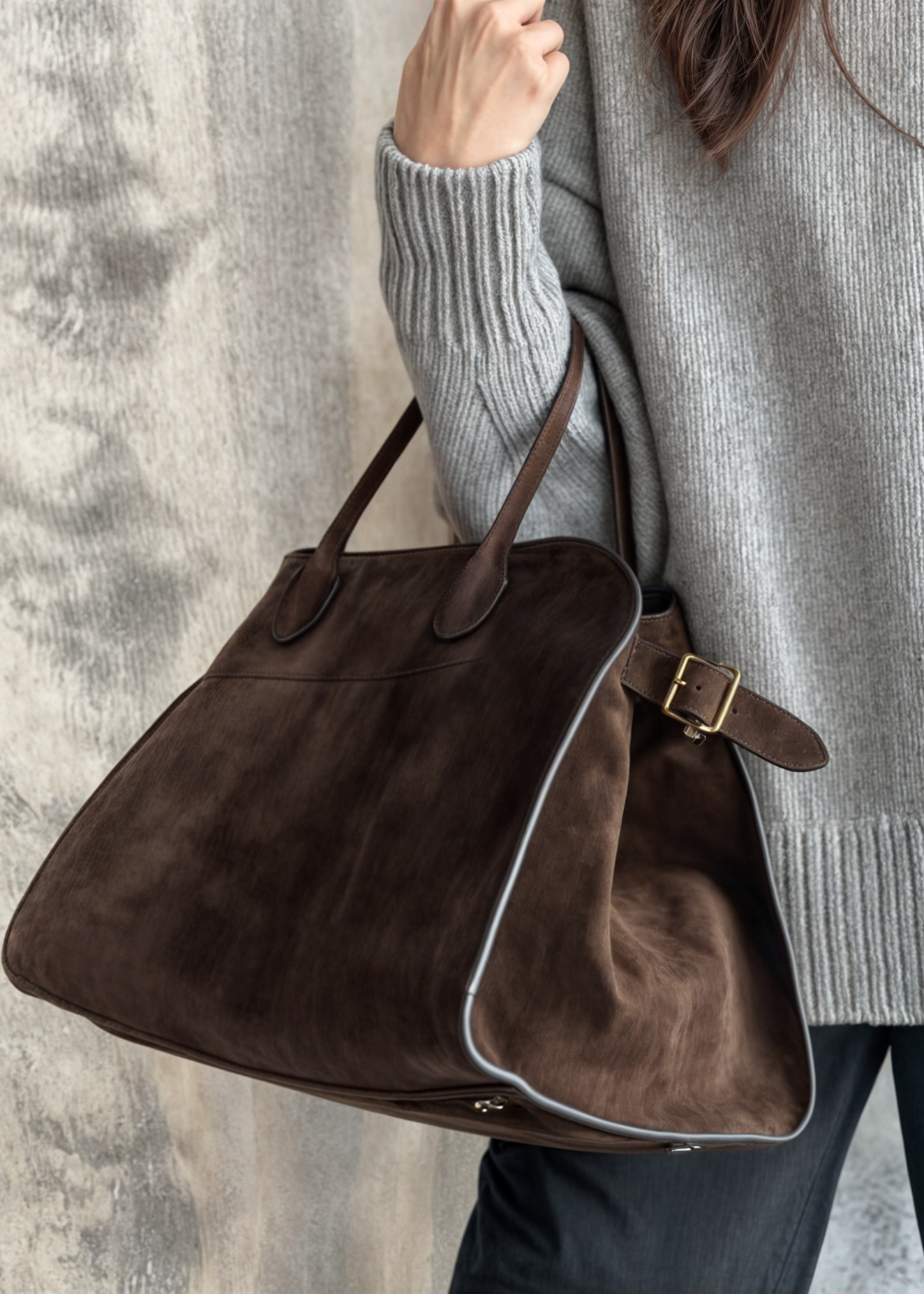 Anda - Élégant sac à bandoulière en daim souple pour un look élégant