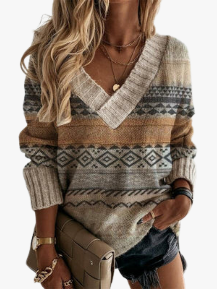 Pull femme en maille patchwork pour l'automne et l'hiver, à porter au quotidien