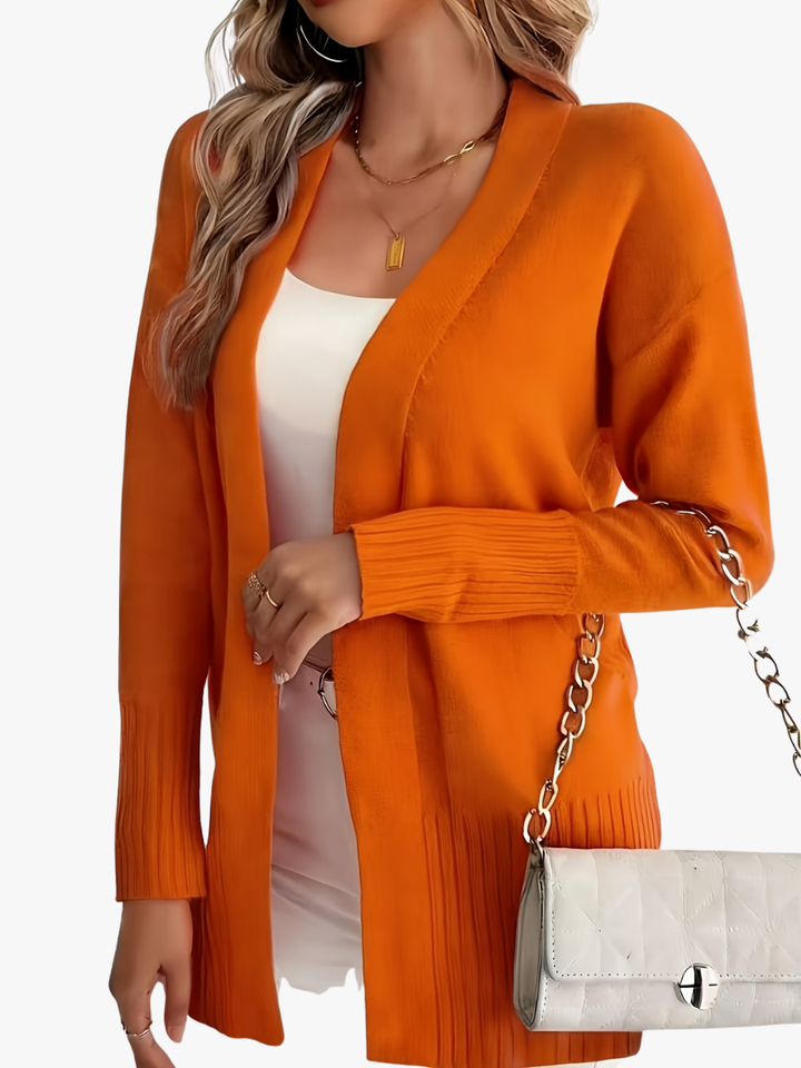 Gilet long pour femme, élégant pour l'automne, couche légère pour des tenues quotidiennes