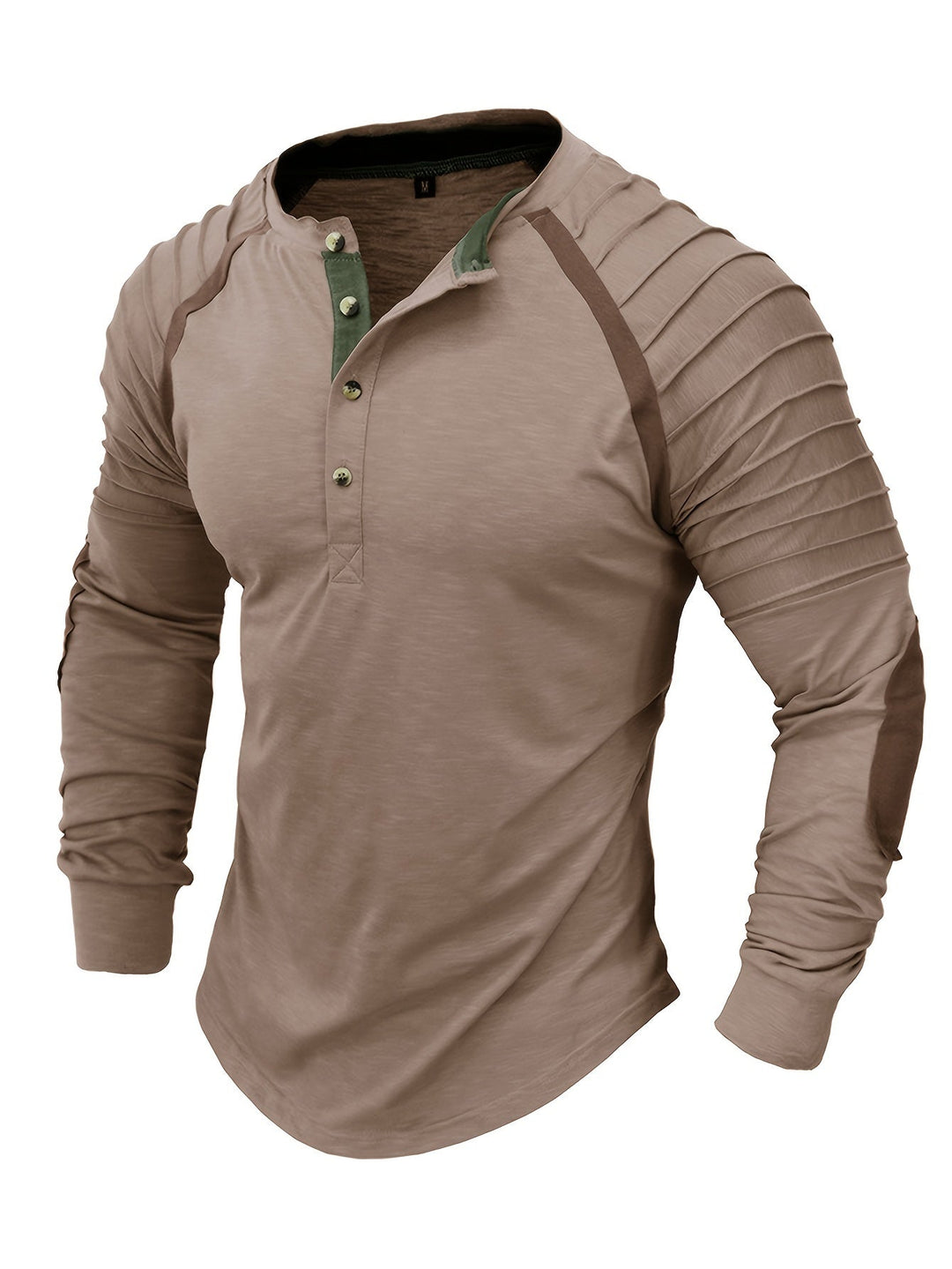 T-shirt Henley Vintage Élégant avec Manches Longues Confortables