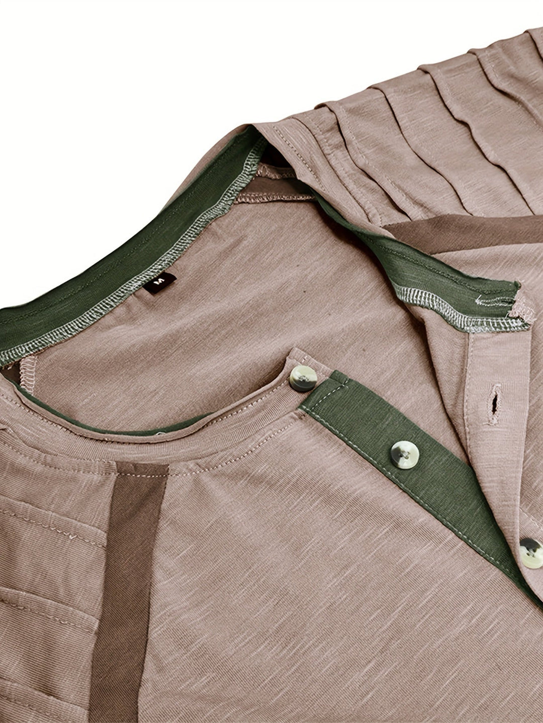 T-shirt Henley Vintage Élégant avec Manches Longues Confortables