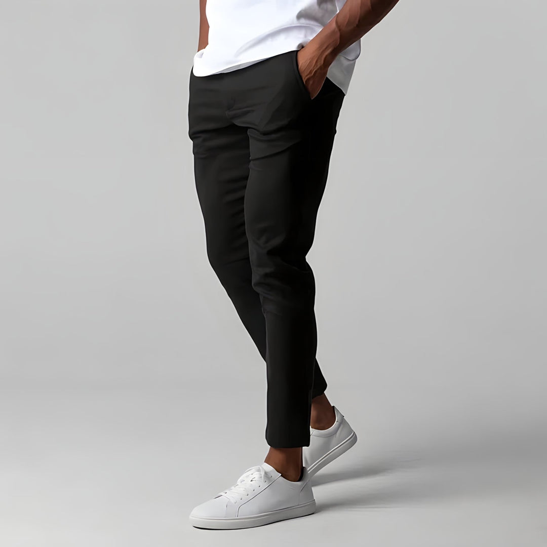 Men's slim-fit stretch cotton chino trousers for autumn