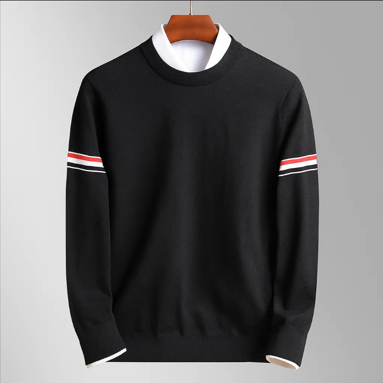 Pull élégant en maille pour homme, style automnal casual et smart casual