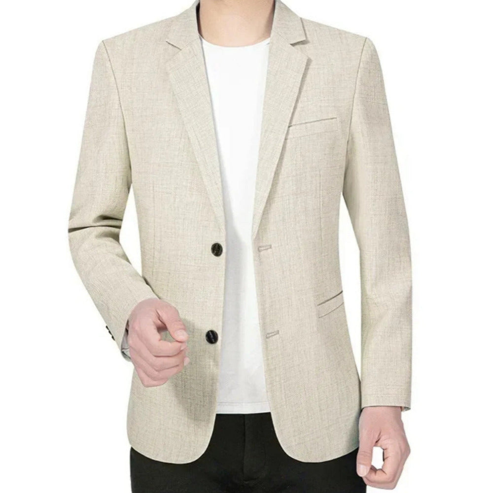 Veste de costume homme en laine, à boutonnage simple, automnale et habillée