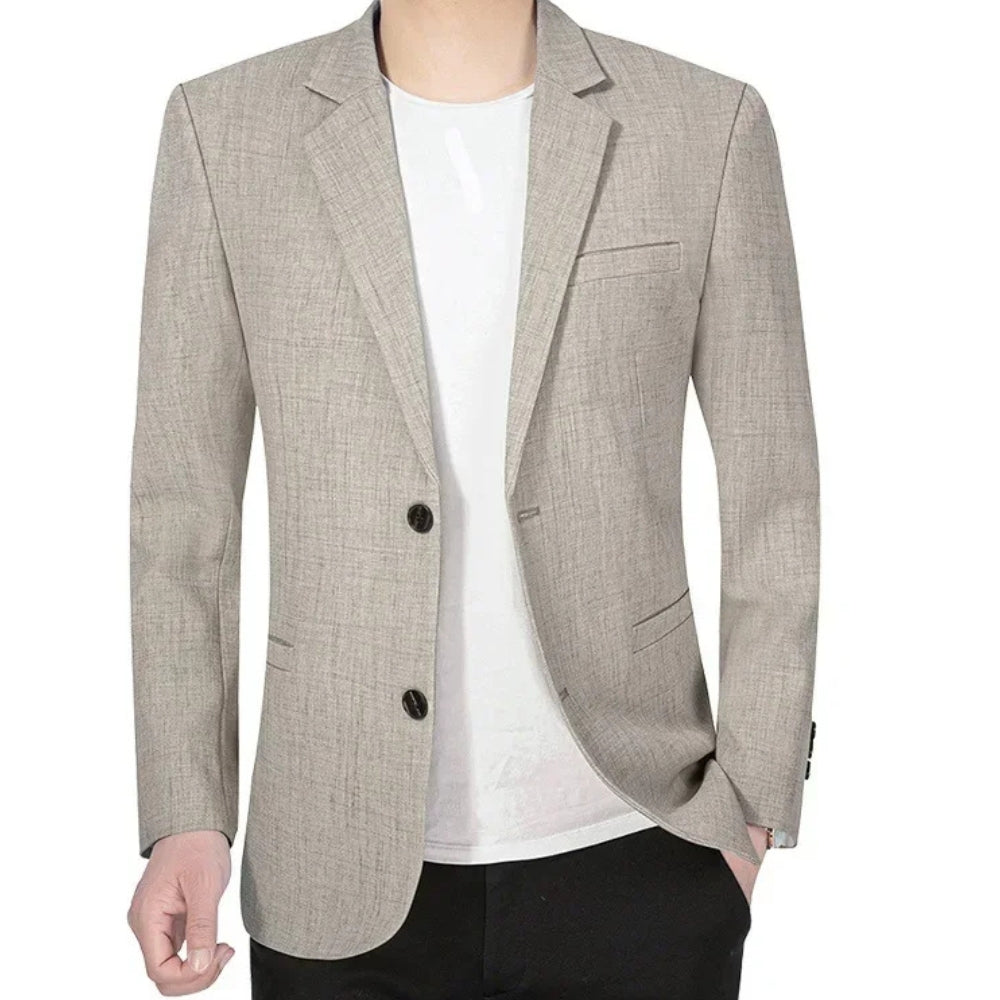 Veste de costume homme en laine, à boutonnage simple, automnale et habillée