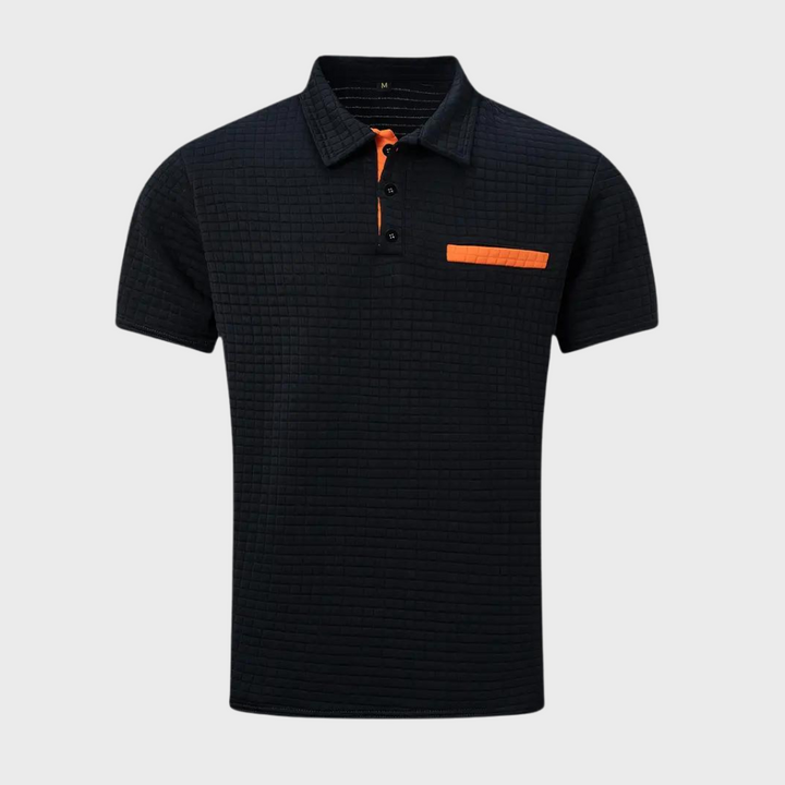 Liam | Polo élégant à texture gaufrée avec détails contrastés frappants