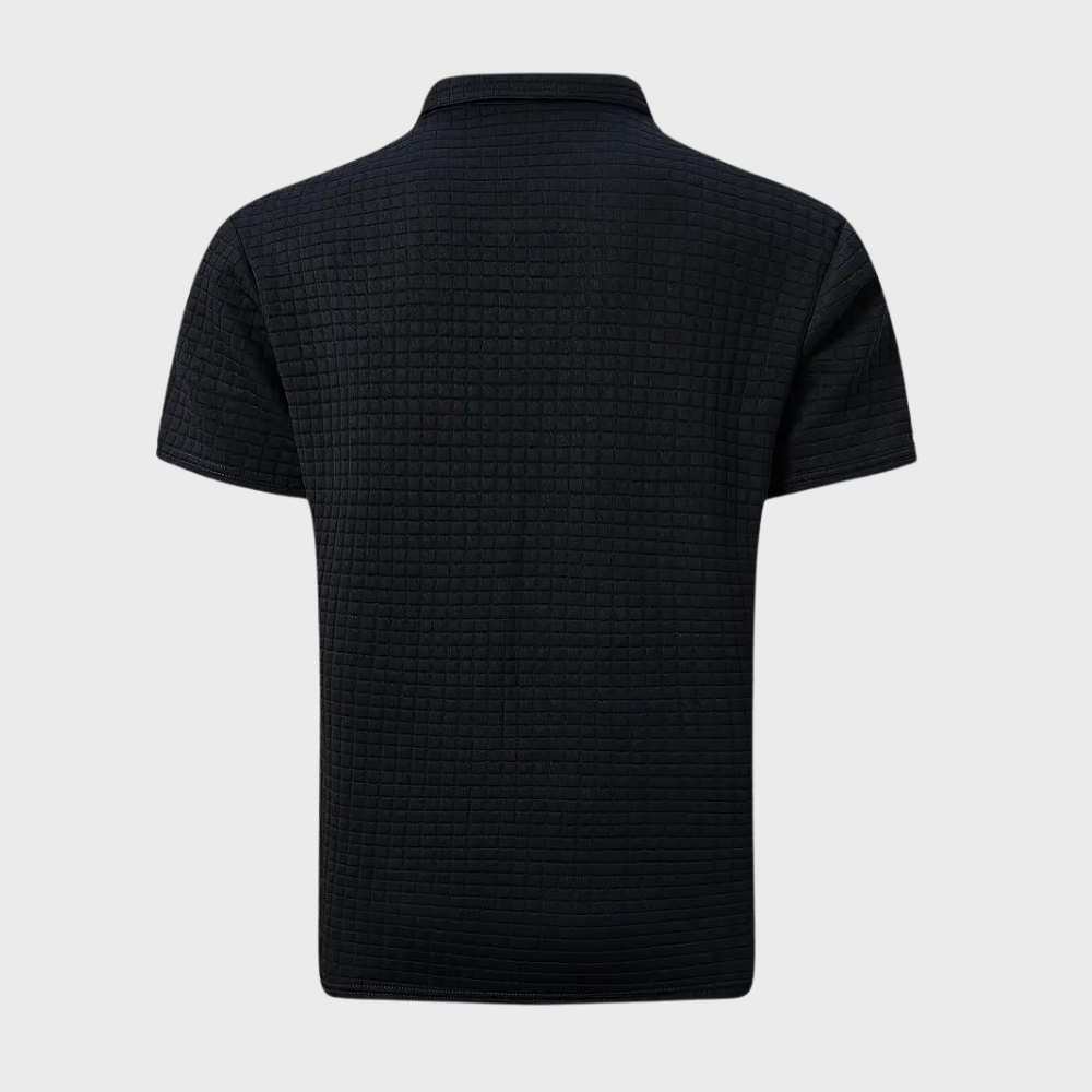 Liam | Polo élégant à texture gaufrée avec détails contrastés frappants