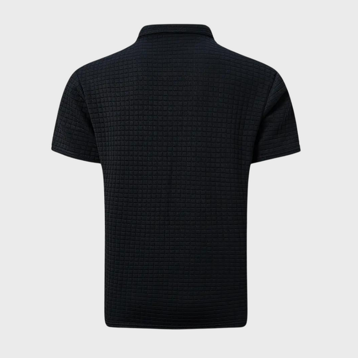 Liam | Polo élégant à texture gaufrée avec détails contrastés frappants