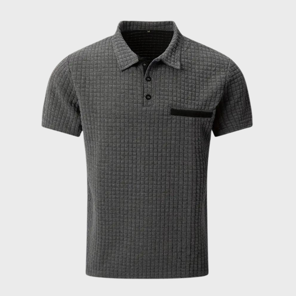 Liam | Polo élégant à texture gaufrée avec détails contrastés frappants