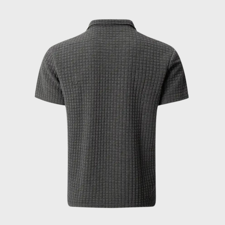 Liam | Polo élégant à texture gaufrée avec détails contrastés frappants