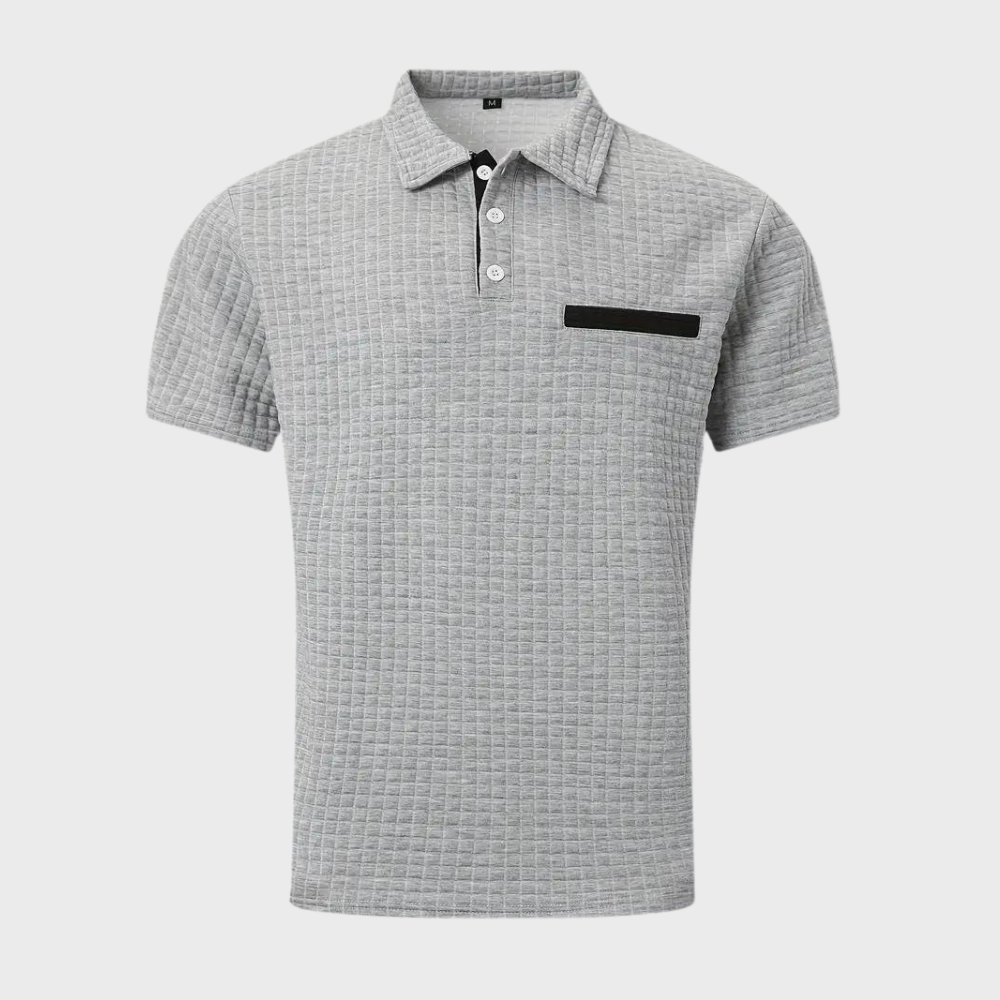 Liam | Polo élégant à texture gaufrée avec détails contrastés frappants