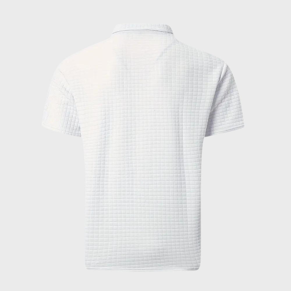Liam | Polo élégant à texture gaufrée avec détails contrastés frappants