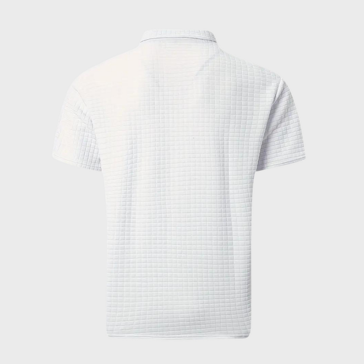 Liam | Polo élégant à texture gaufrée avec détails contrastés frappants