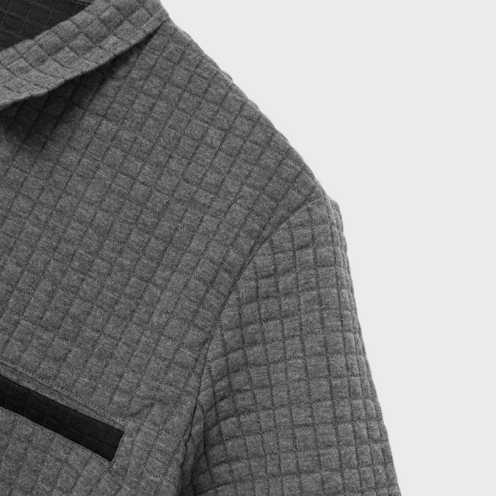 Liam | Polo élégant à texture gaufrée avec détails contrastés frappants