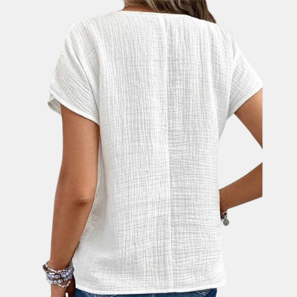 Maud - Haut d'été frais avec une fermeture à nœud élégante pour un look décontracté et chic.