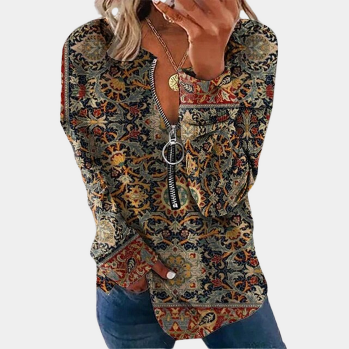 Pull pour femme à l'imprimé vintage pour un look intemporel