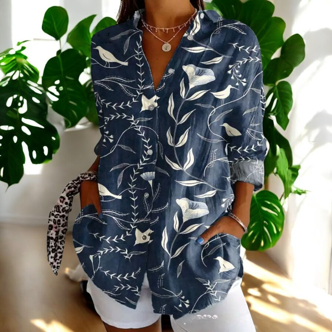 Liera - Élégante blouse pour femme avec fermeture à boutons traversants pour un look stylé