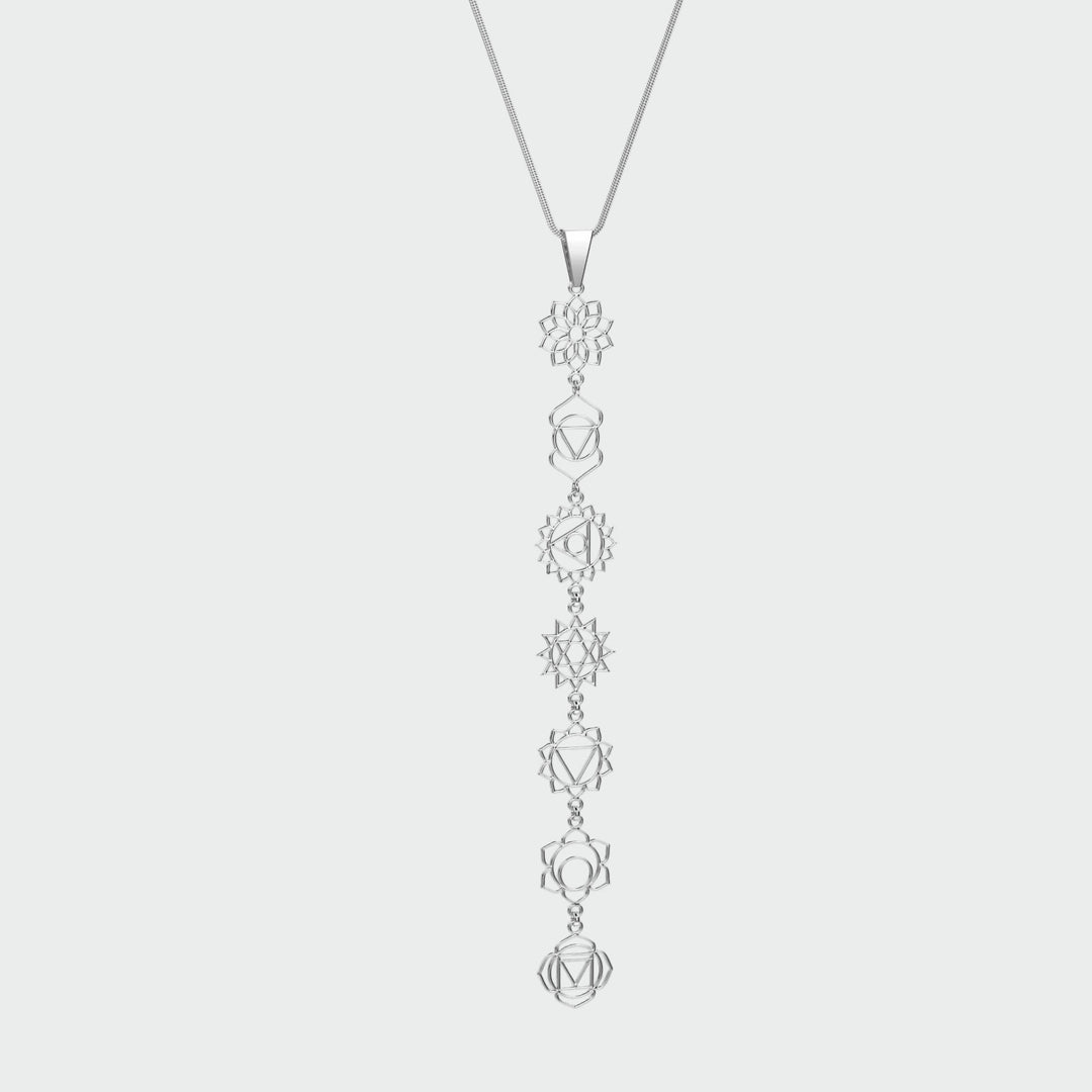 Collier femme avec chakras en acier chirurgical, pendentif d’automne