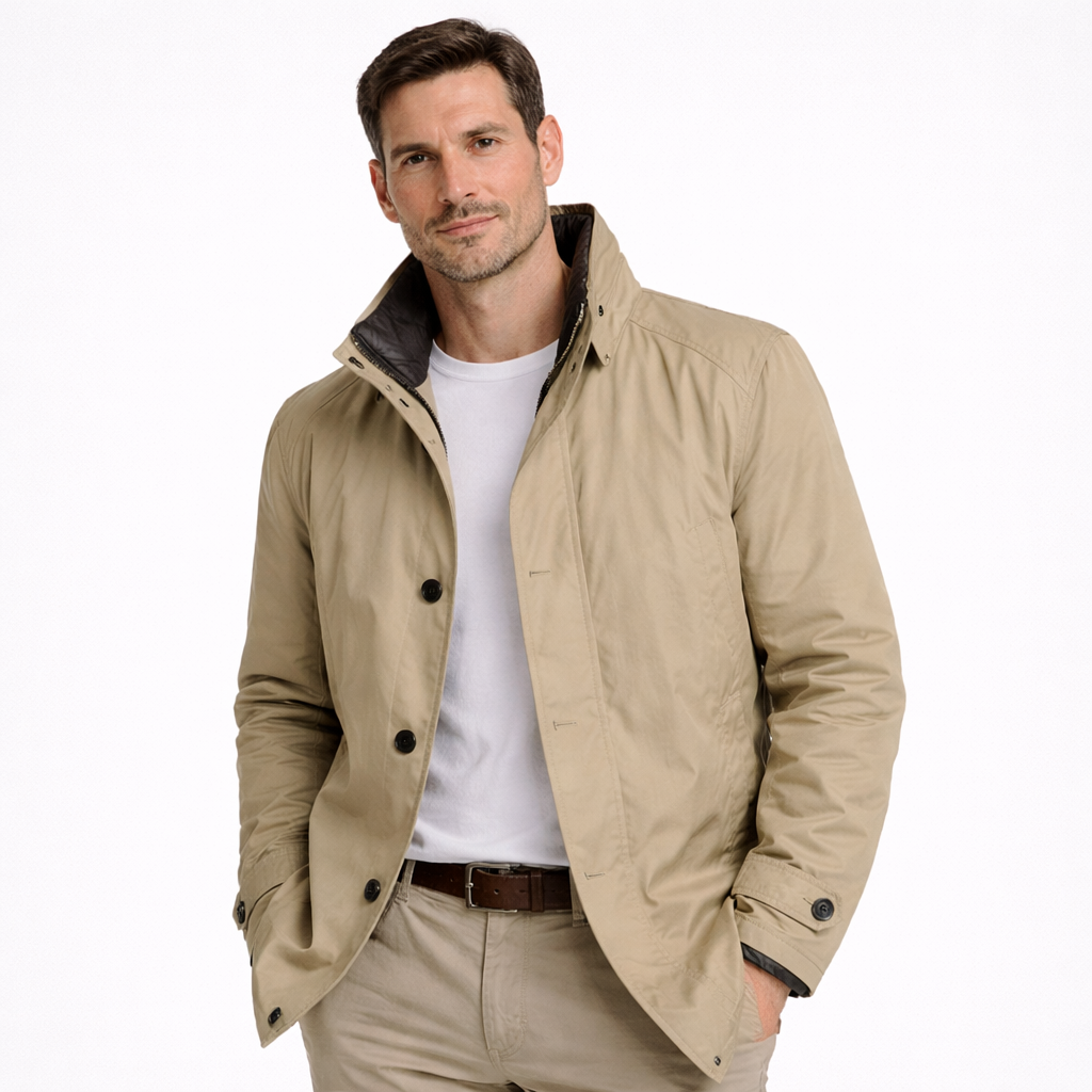 Veste de pluie homme mi-saison imperméable en matière synthétique pour l’automne
