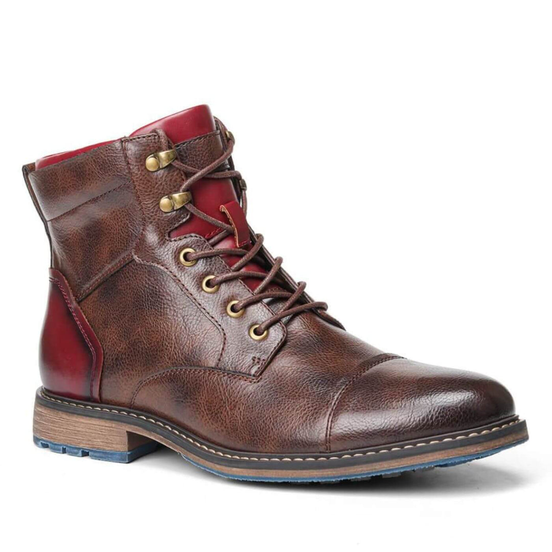 Chaussures montantes élégantes pour homme en cuir, à lacets, pour l’automne