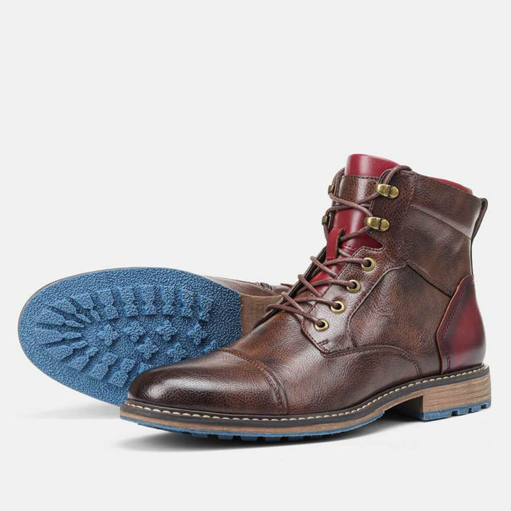 Chaussures montantes élégantes pour homme en cuir, à lacets, pour l’automne