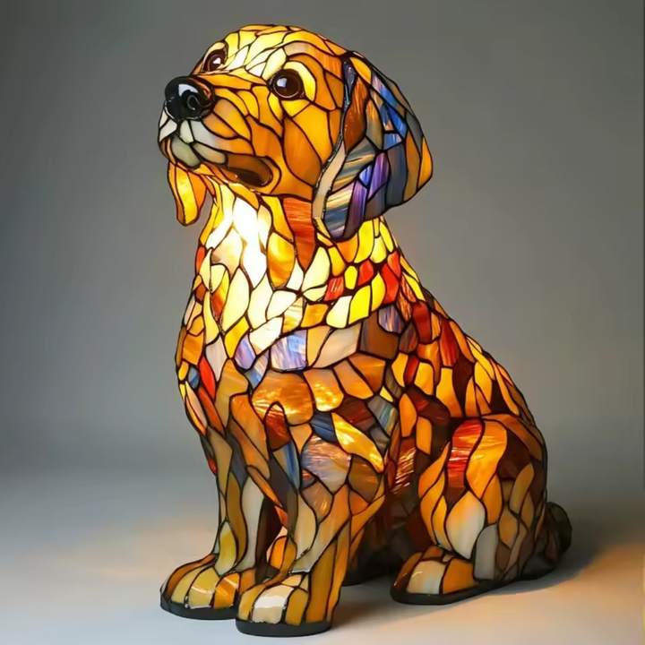 Decorative wooden LED bedside lamp, autumn motif
