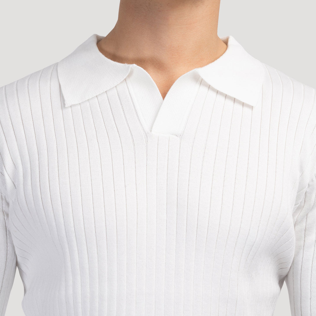 Polo en maille élégante à manches longues pour un look sophistiqué