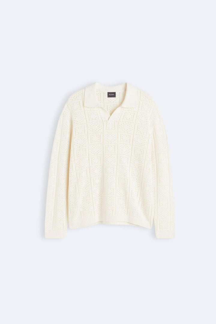 Pullover élégant en tricot avec col polo de luxe pour un look chic