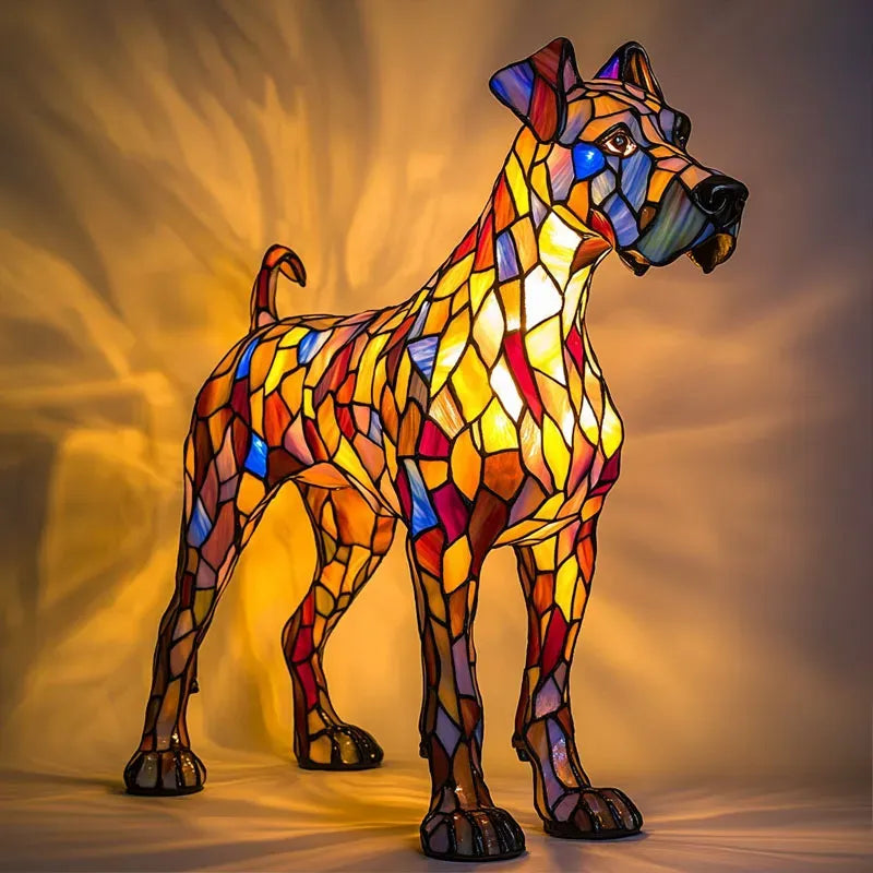 Decorative wooden LED bedside lamp, autumn motif