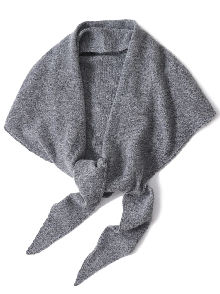 Large women’s 100% wool triangular scarf for autumn and winter