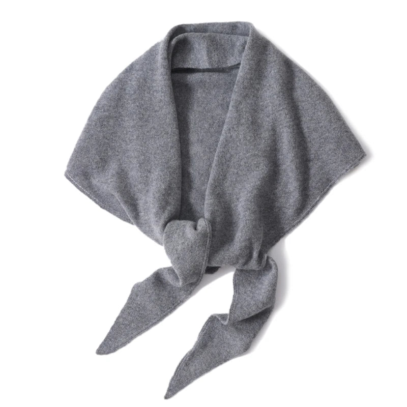 Large women’s 100% wool triangular scarf for autumn and winter