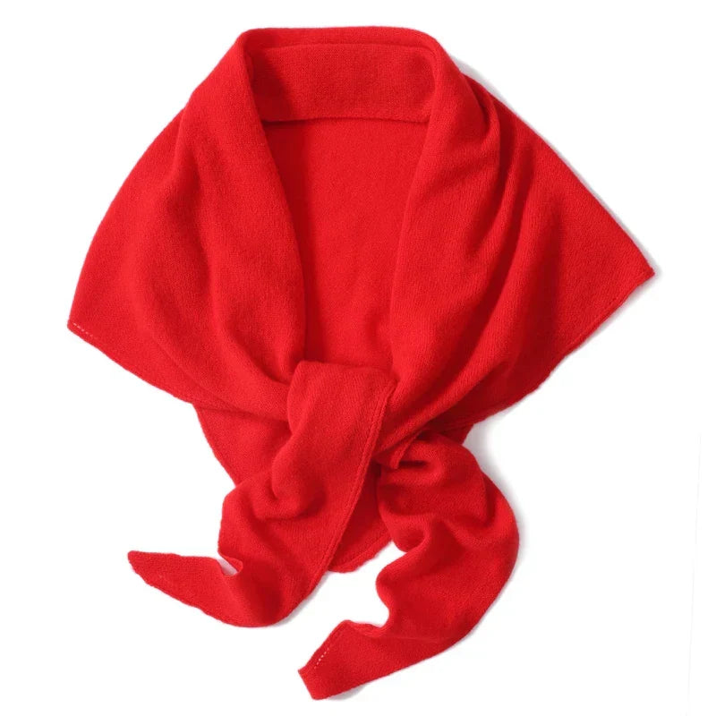 Large women’s 100% wool triangular scarf for autumn and winter