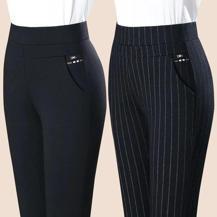 Pantalon slim fit rayé élégant et stylé avec taille haute