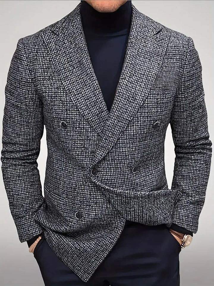 Veste blazer homme à carreaux croisée | Coupe ajustée slim fit et silhouette moderne