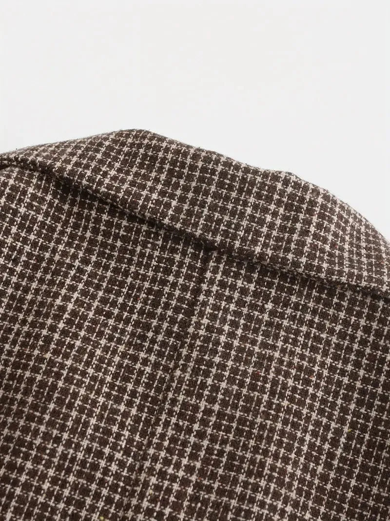 Veste blazer homme à carreaux croisée | Coupe ajustée slim fit et silhouette moderne