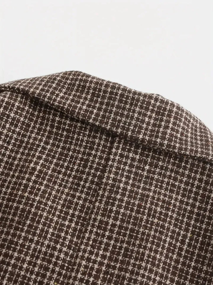 Veste blazer homme à carreaux croisée | Coupe ajustée slim fit et silhouette moderne