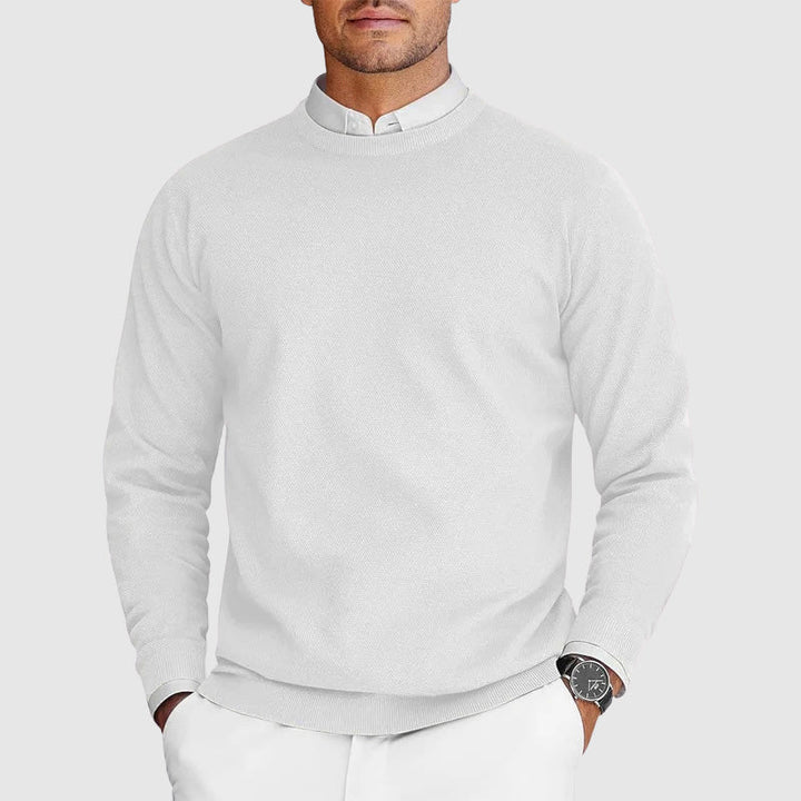 Pull homme classique en coton à col rond pour l’automne