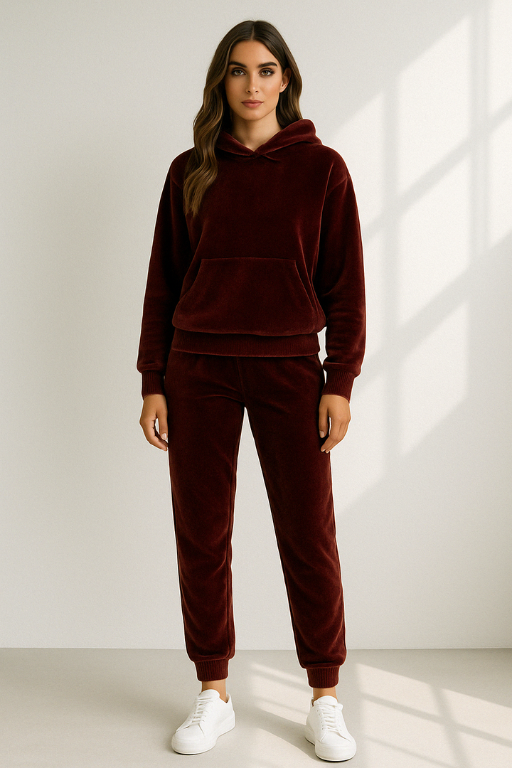 Evi | Pantalon de jogging en velours luxe pour un confort ultime et un style au canapé.