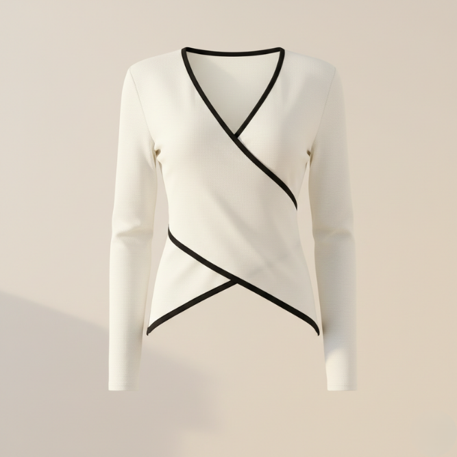 Pull en laine mérinos pour femme col V en maille élégante et chaude pour l’automne
