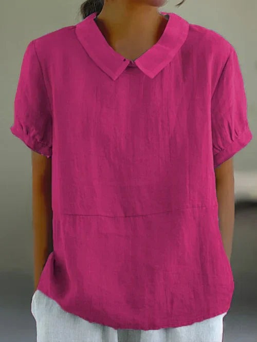 Blouse Élégante Celandine pour Femmes à Manches Courtes et Col Rond pour un Look Chic et Confortable