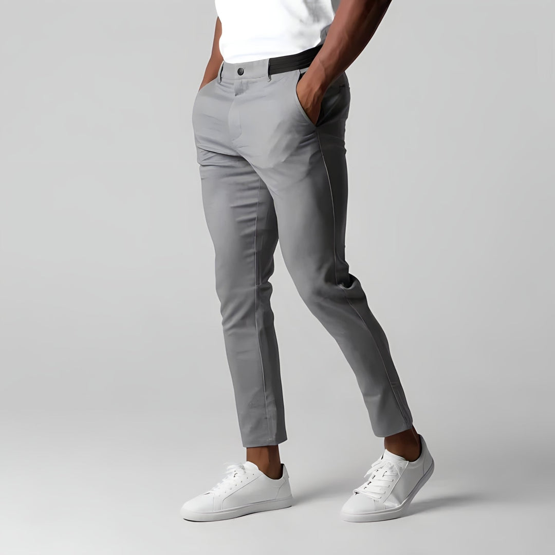 Men's slim-fit stretch cotton chino trousers for autumn
