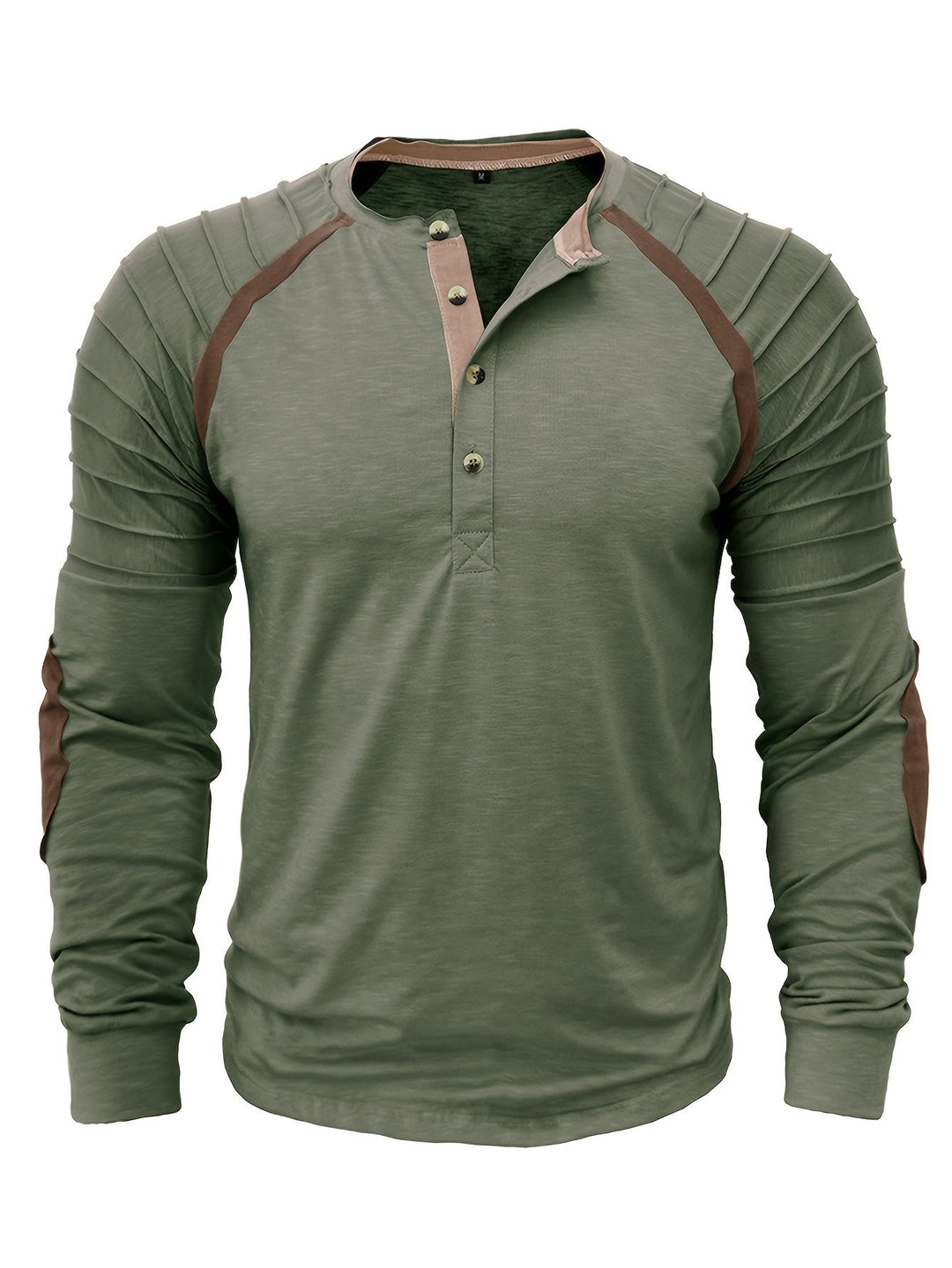 T-shirt Henley Vintage Élégant avec Manches Longues Confortables