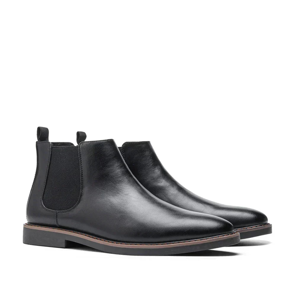 Bottines Chelsea homme en cuir à enfiler, hauteur cheville, pour l’automne