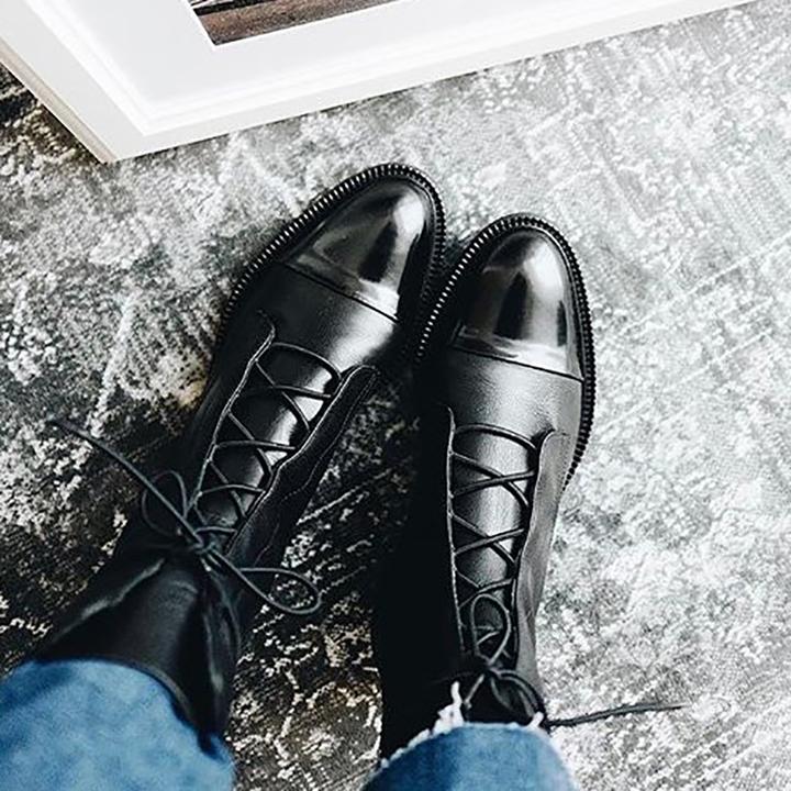 Bottes hautes en cuir pour femmes, classiques et élégantes, pour l’automne