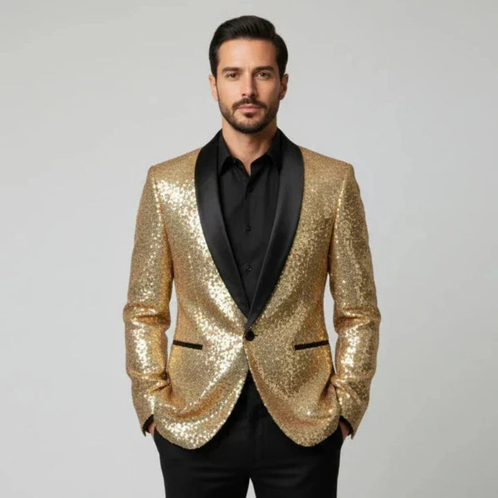 Veste de smoking homme en laine scintillante pour soirées d’automne