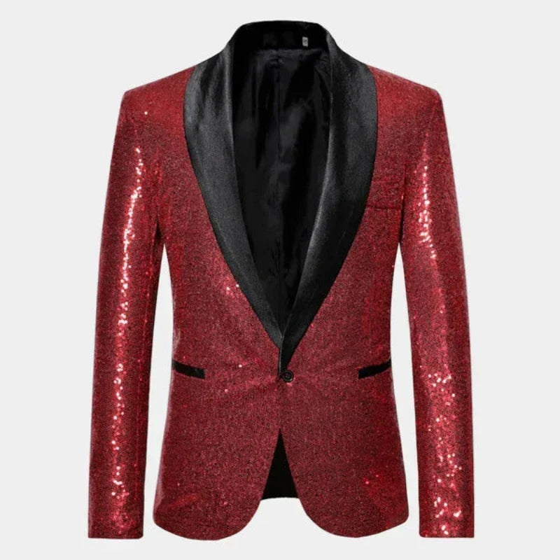 Veste de smoking homme en laine scintillante pour soirées d’automne