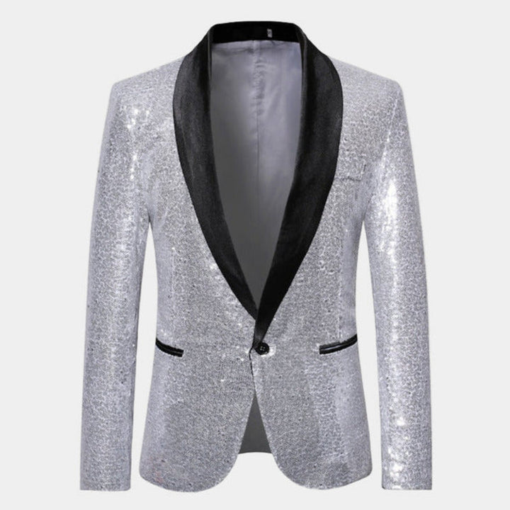 Veste de smoking homme en laine scintillante pour soirées d’automne
