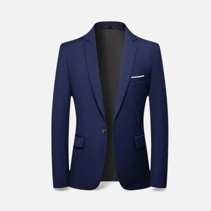 Textured wool men's suit jacket for autumn