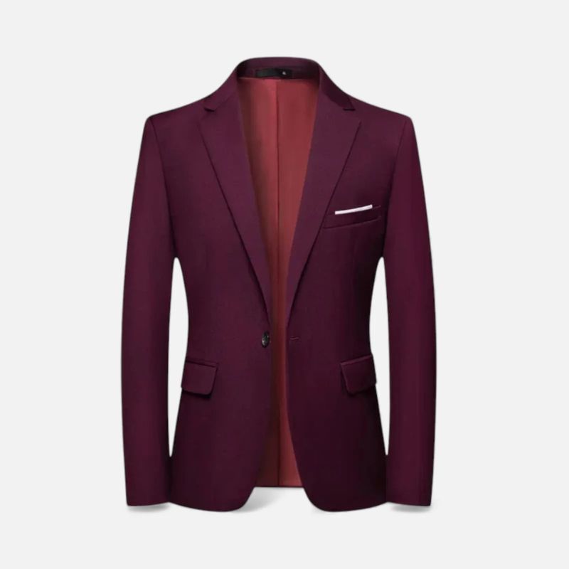 Textured wool men's suit jacket for autumn