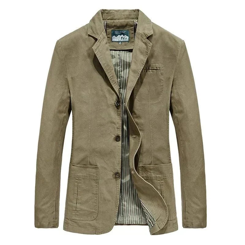 Veste légère en laine pour homme, à boutonnage simple, automnale et habillée